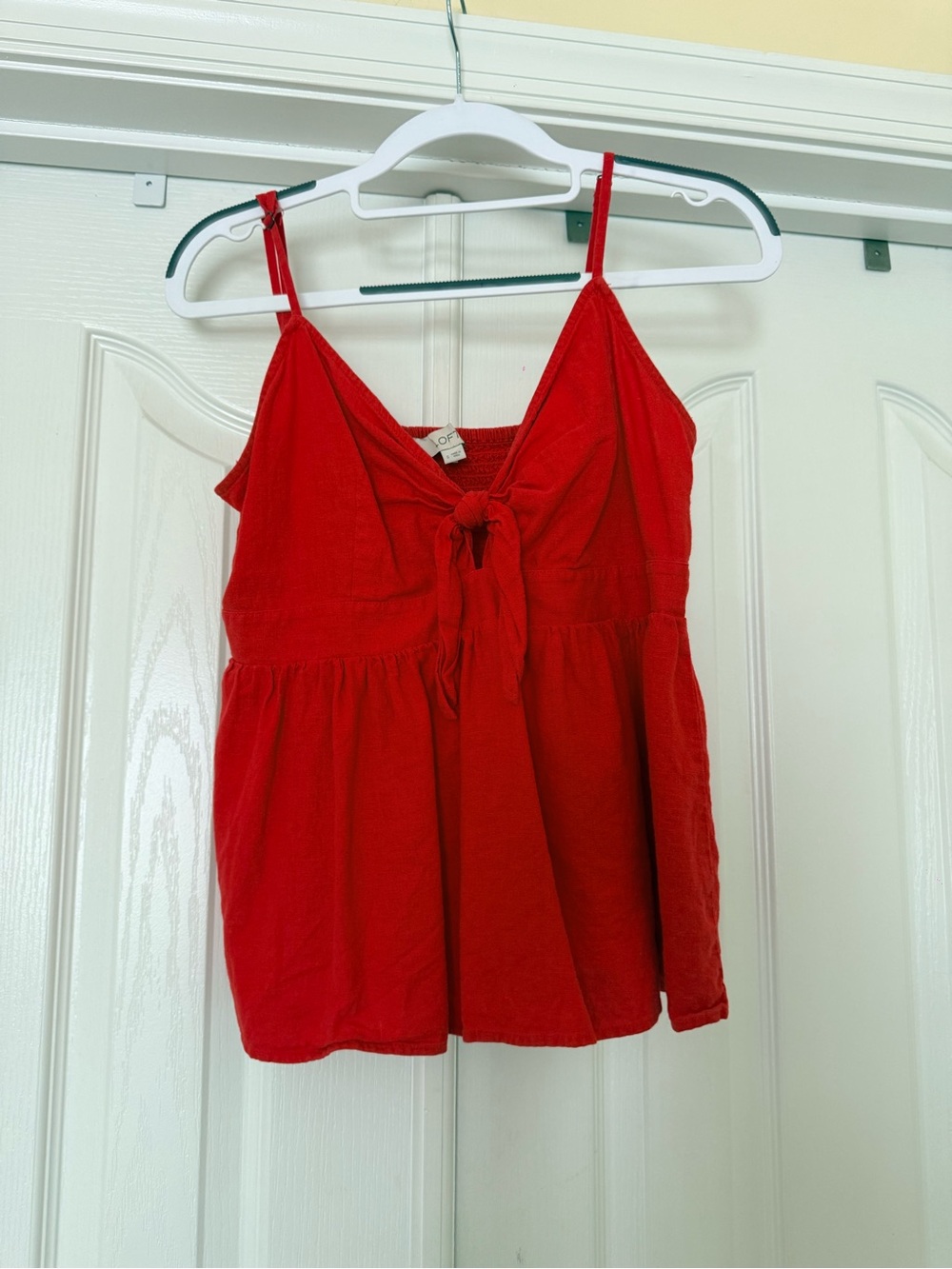 Loft Fashion Red Tie-Front Spaghetti Strap Camisole